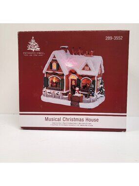 Enchanted Forest Musical Christmas House LED Light Up 8 Songs 10''